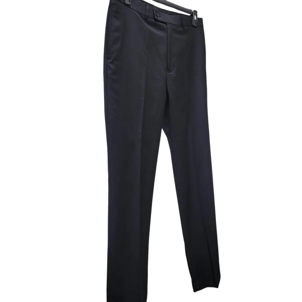 Calvin Klein Men's Slim-Fit Black Flat Front Dress Pants Size 34/32 Excellent...